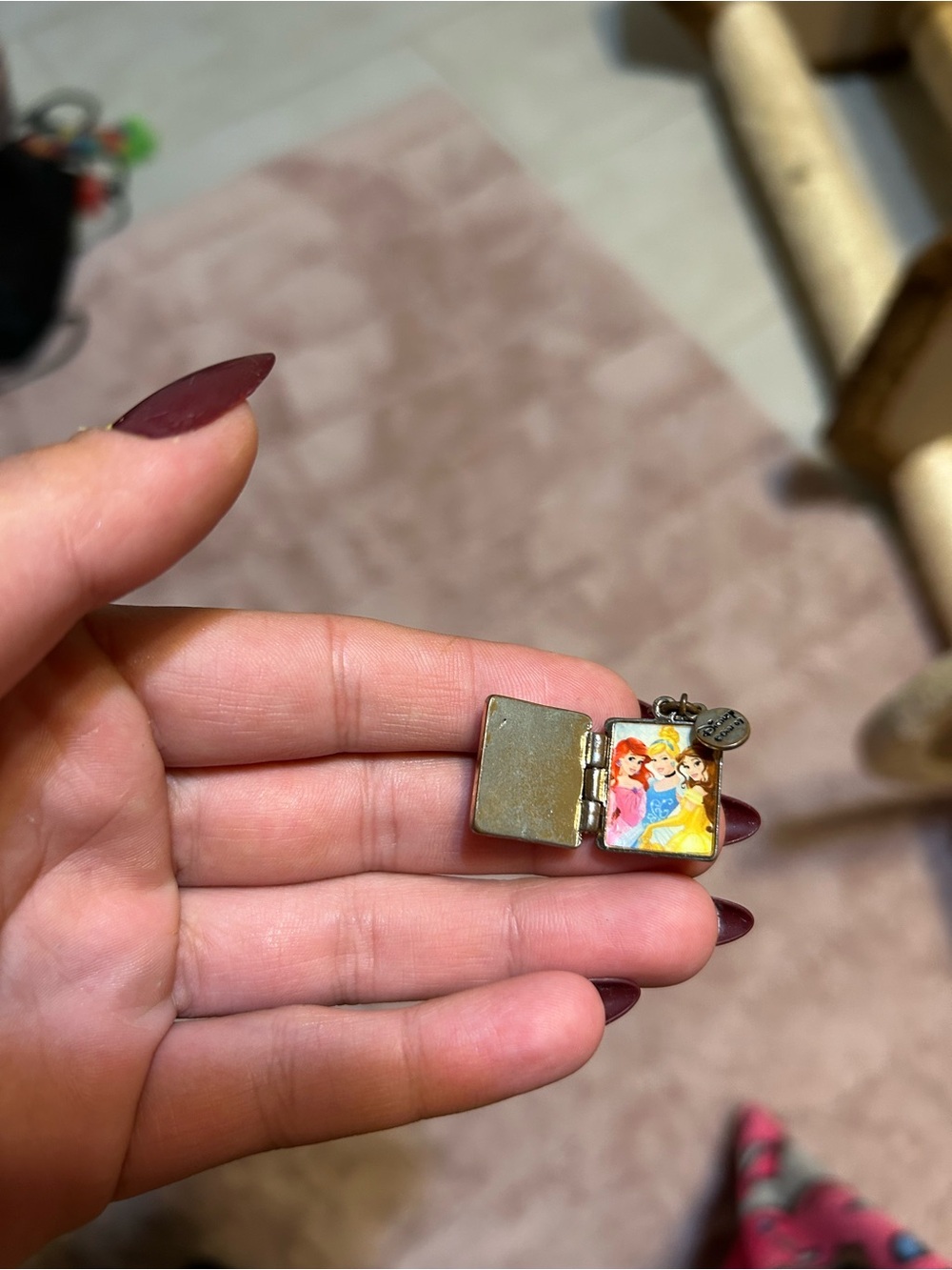Mini Locket Charm with Princess Art